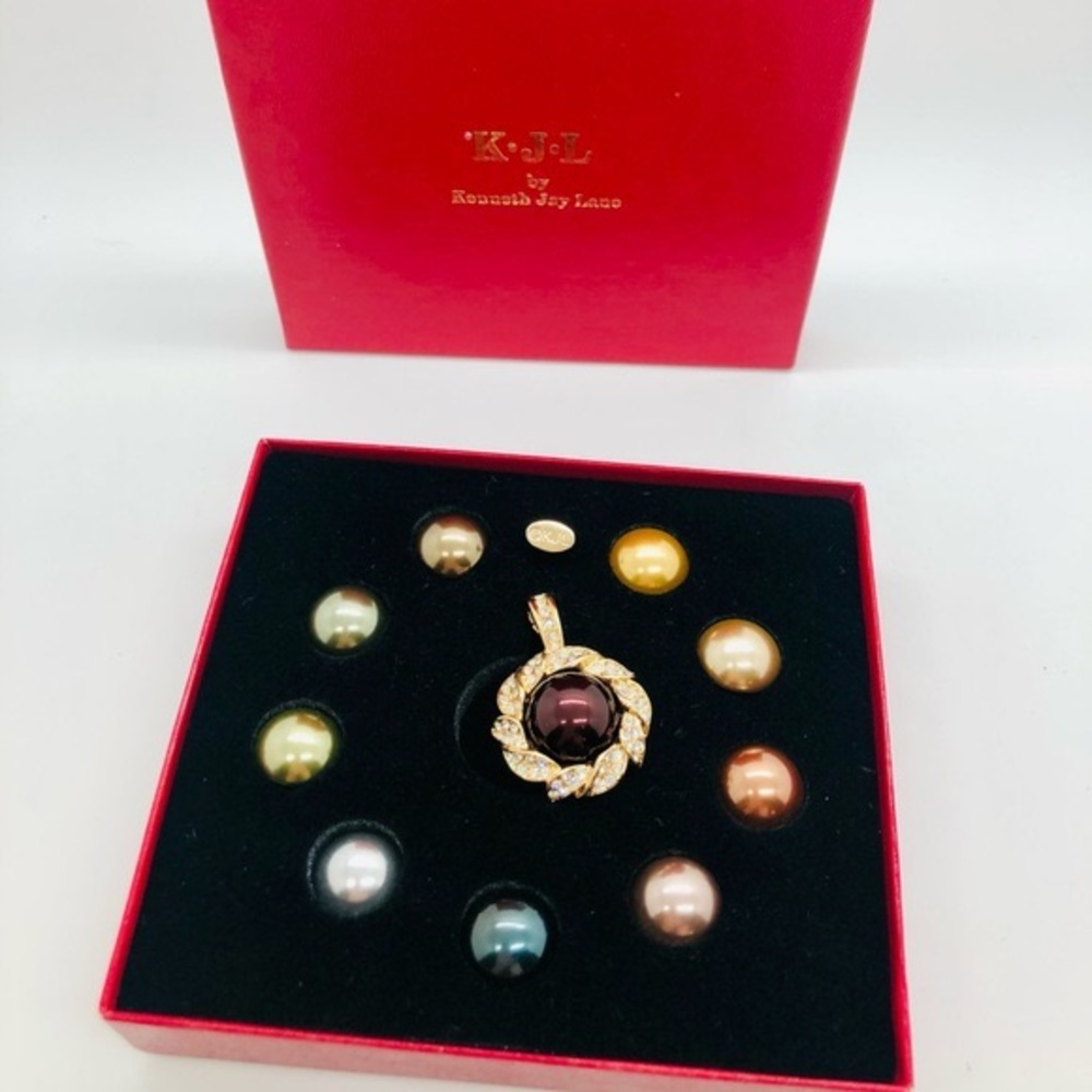 RARE Vintage KJL Kenneth Jay Lane Interchangeable Pendant Set